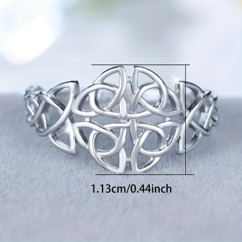Vintage S925 Sterling Silver Celtic Knot Rings for Women Ethnic Style Viking Amulet Rings Party Jewelry