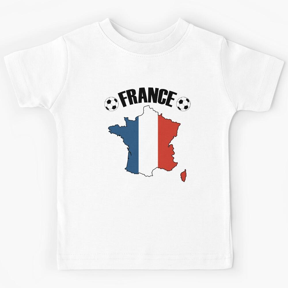 France Football Map - French Flag Soccer Kids T-Shirt 110