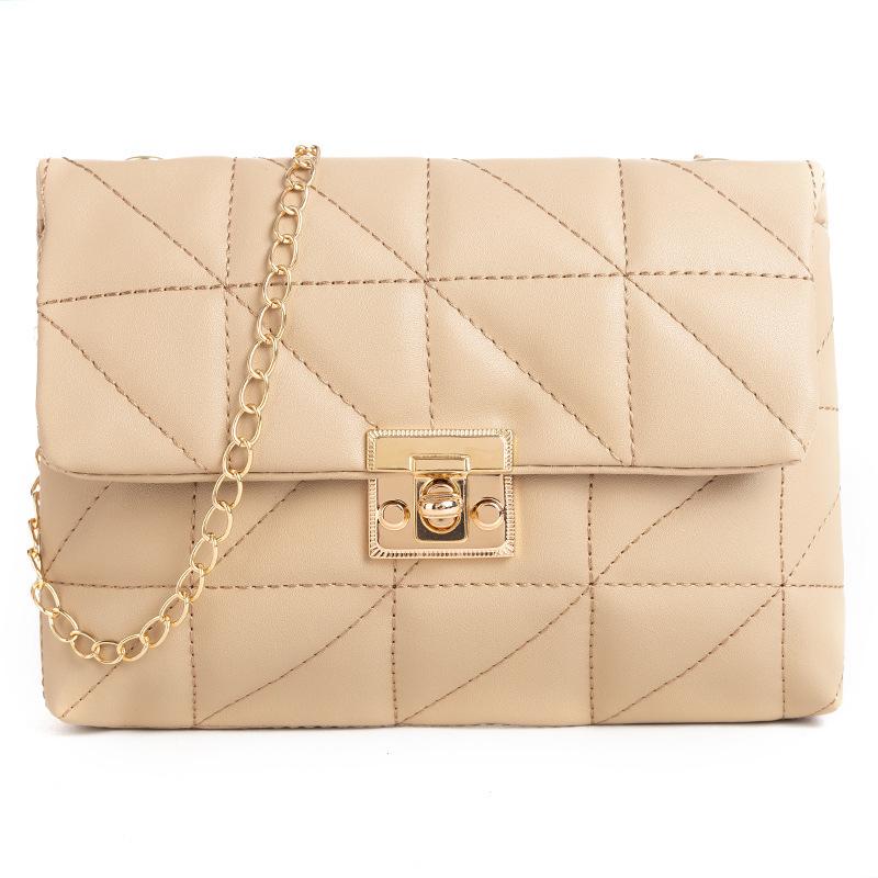 Spring 2025 Women's Simple Square Embroidery Chain Crossbody Handbag