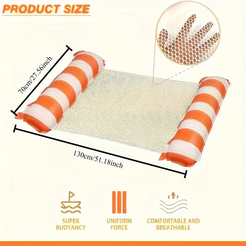 Striped PVC Inflatable Beach Chair - Portable And Foldable Adult Pool Lounger, Durable Party And Pool Accessory