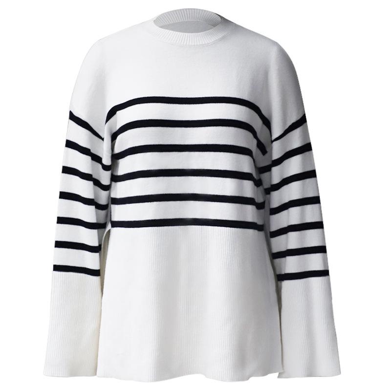 Women's Striped Knit Pullover Sweater - Autumn/Winter 2025 Collection
