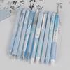 5Pcs Retractable Gel Pen Korean Fashion Simplicity Transparent Writing Pen Quick Drying St/Cs Tip 0.5Mm Black Ink Scrapbook Pen