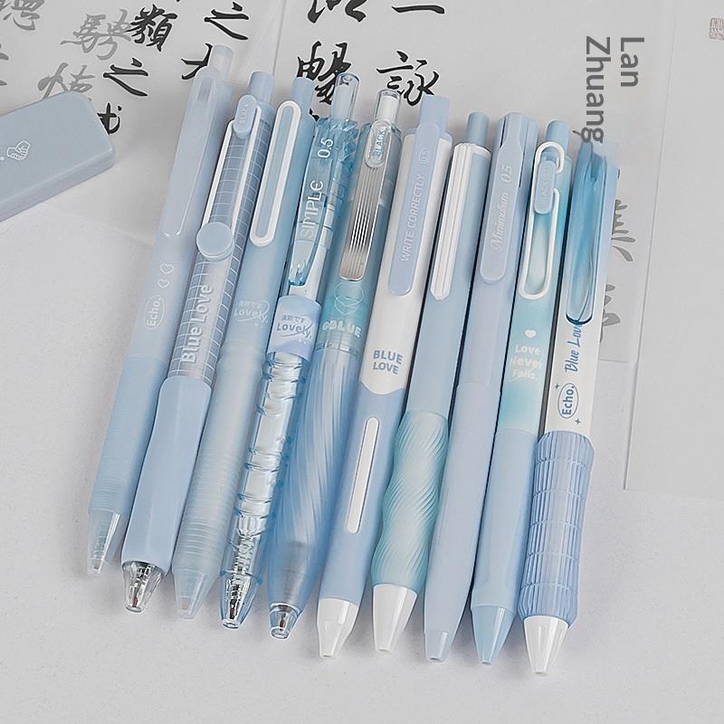5Pcs Retractable Gel Pen Korean Fashion Simplicity Transparent Writing Pen Quick Drying St/Cs Tip 0.5Mm Black Ink Scrapbook Pen