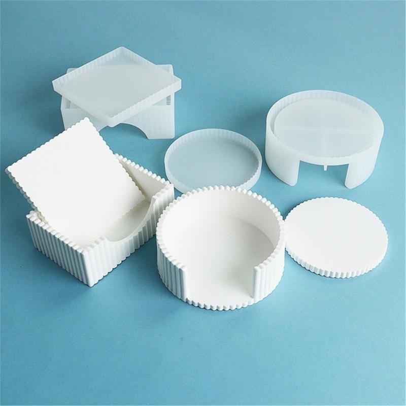 Stampo per colata in silicone versatile Stampo in resina epossidica Stampo per sottobicchieri versatile rotondo/quadrato/rettangolare Strumento per la creazione di gioielli