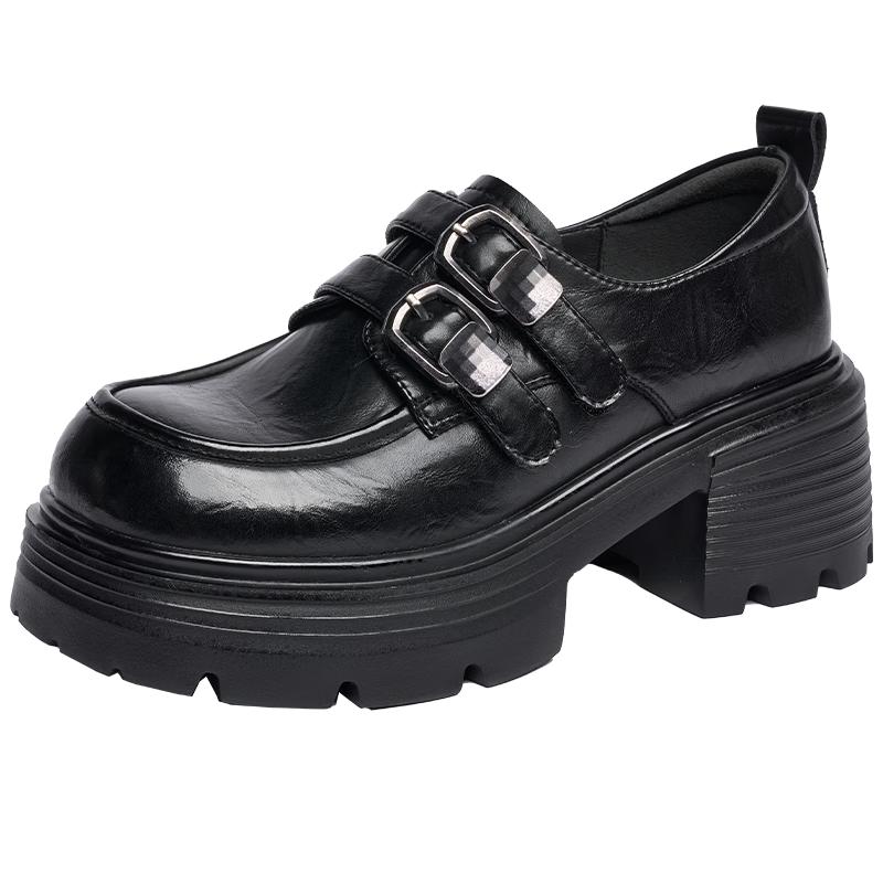 Women s Retro French Thick-Soled Loafers 39