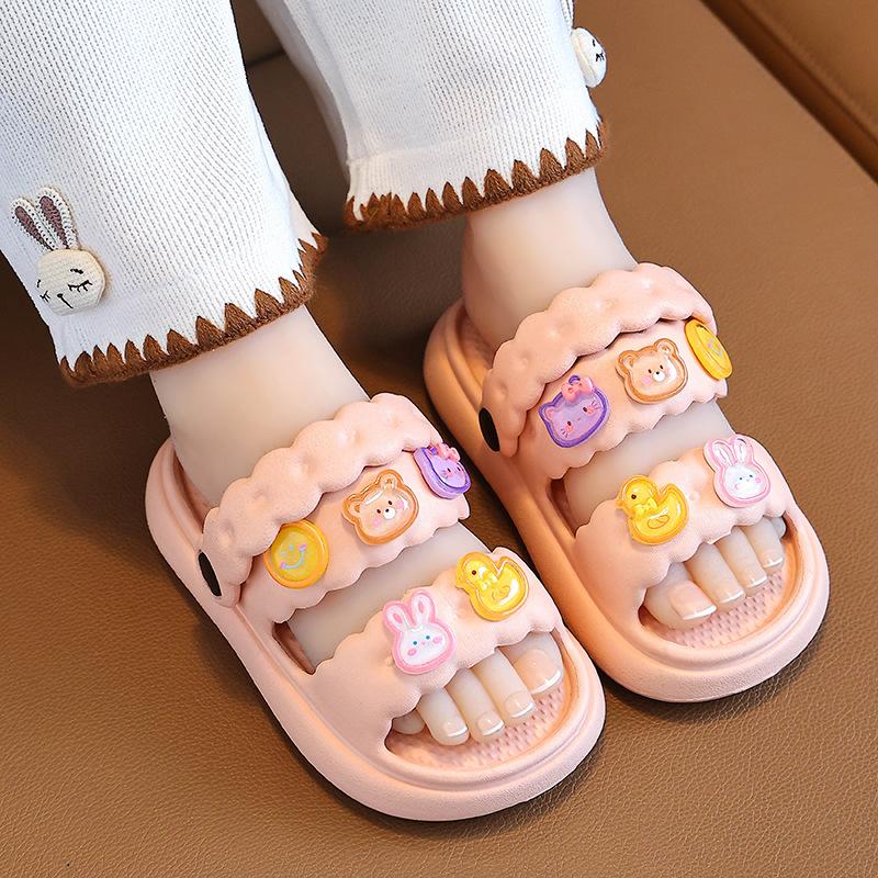

Summer new sandals girls solid color baby shoes boys solid color beach shoes casual versatile sandals 34-35（22cm）