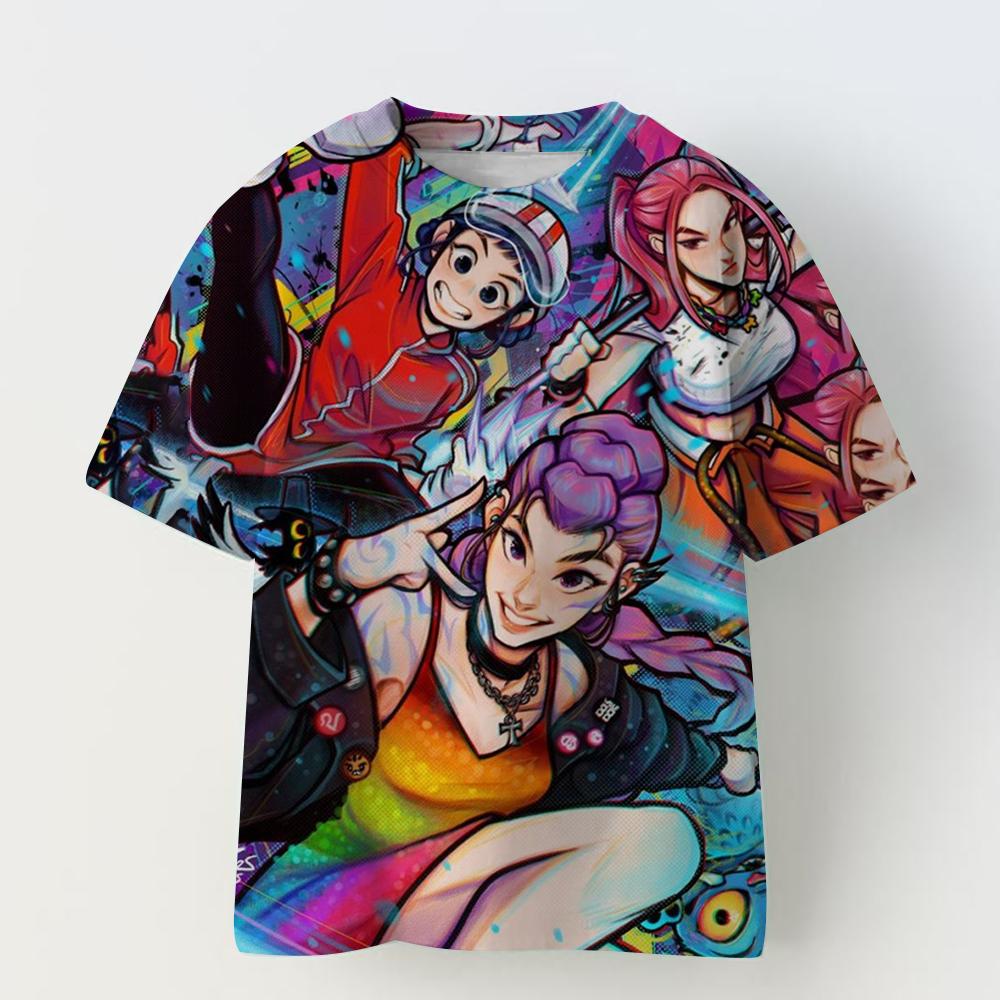 Cartoon Anime Fashion Short Sleeve Casual Comfortable T-Shirt Girls Crew Neck Top