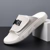 Fashion Summer Cow Leather Slippers for Men Solid Color Fashion Casual Flip Flops Male Abrasion Resistant High Quality Slipper Shoes Man
