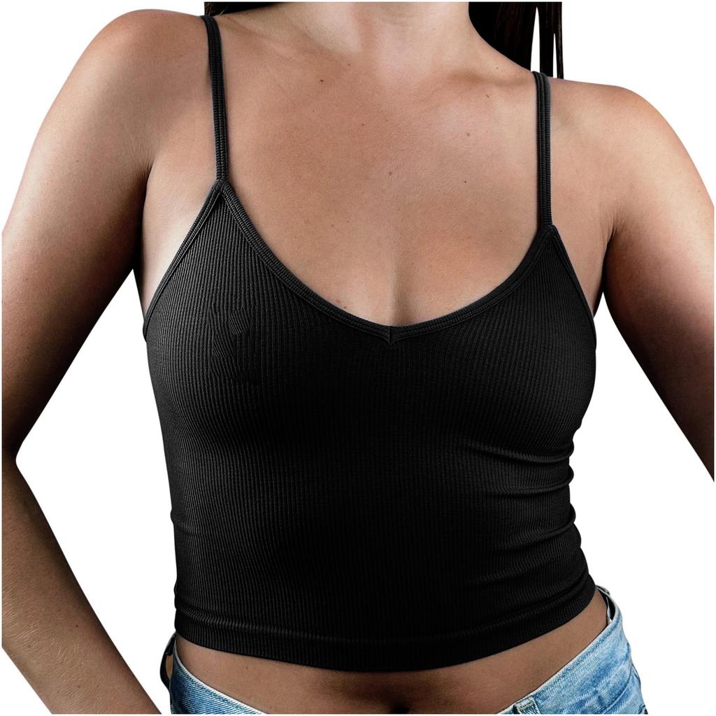 Fashionable Inner Wear Thin Bottoming Shirt Summer Threaded Navel Exposed Slim Fit Women's Small Camisole
