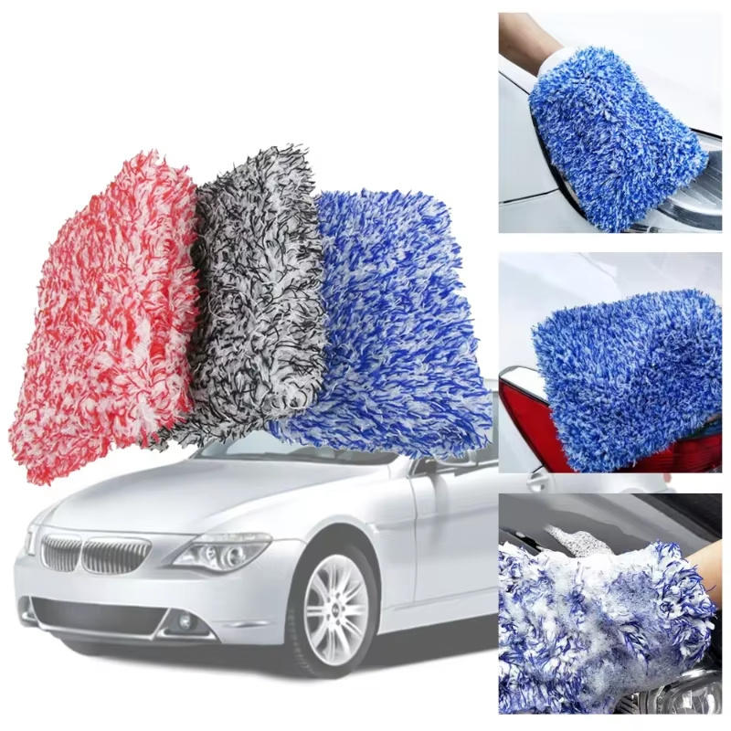 Car Cleaning Gloves Soft Microfiber Wash High Density Scratch Free Gloves Car Wash Car Accessories Accesorios Para Vehículos