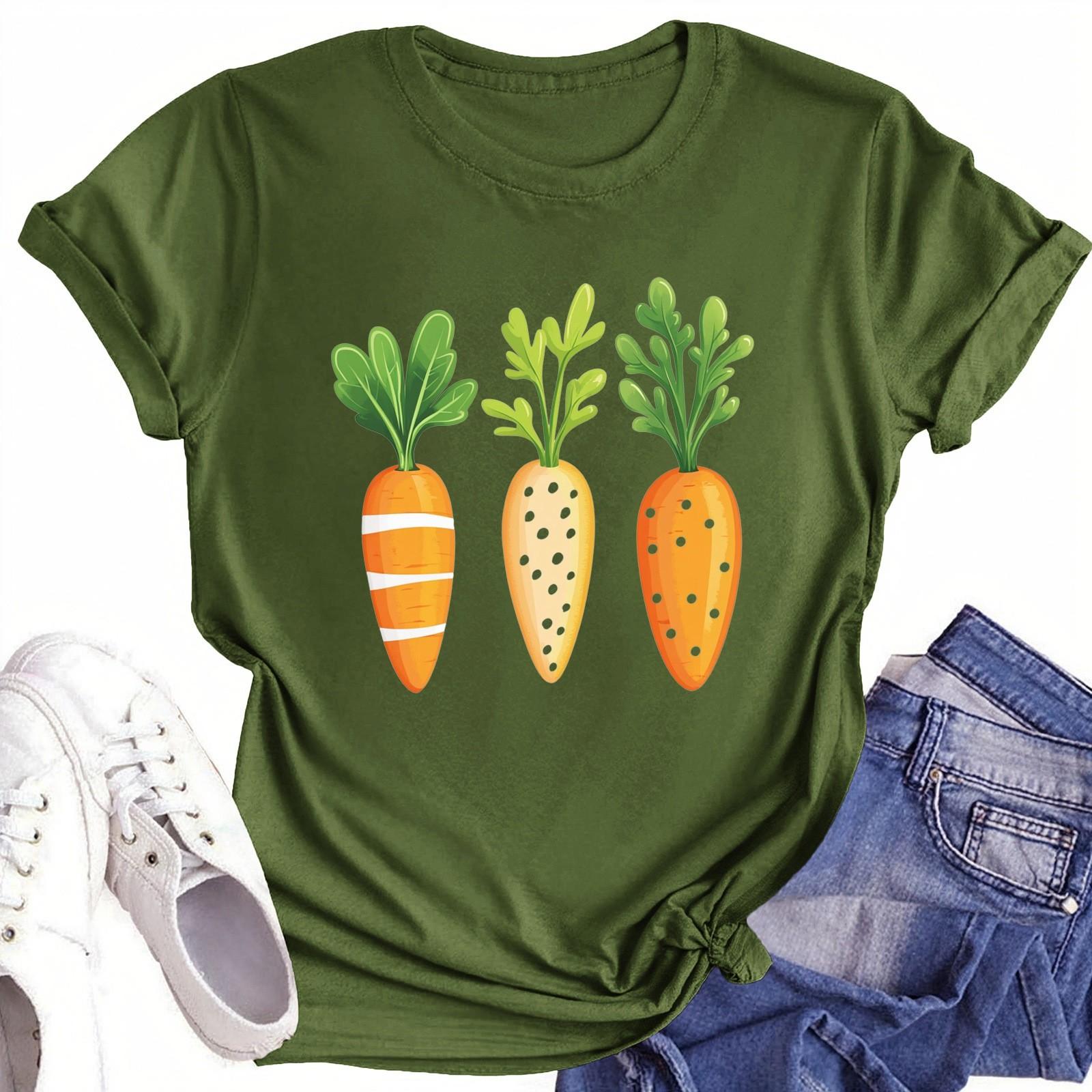 

Женская повседневная футболка с круглым вырезом и короткими рукавами с принтом L армия зеленый