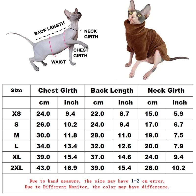 Warm Sphynx Cat Turtleneck Coat for Small Medium Dogs Clothes Jacket Kitten Costume Bulldog Poodle Pug Outfits Sweater