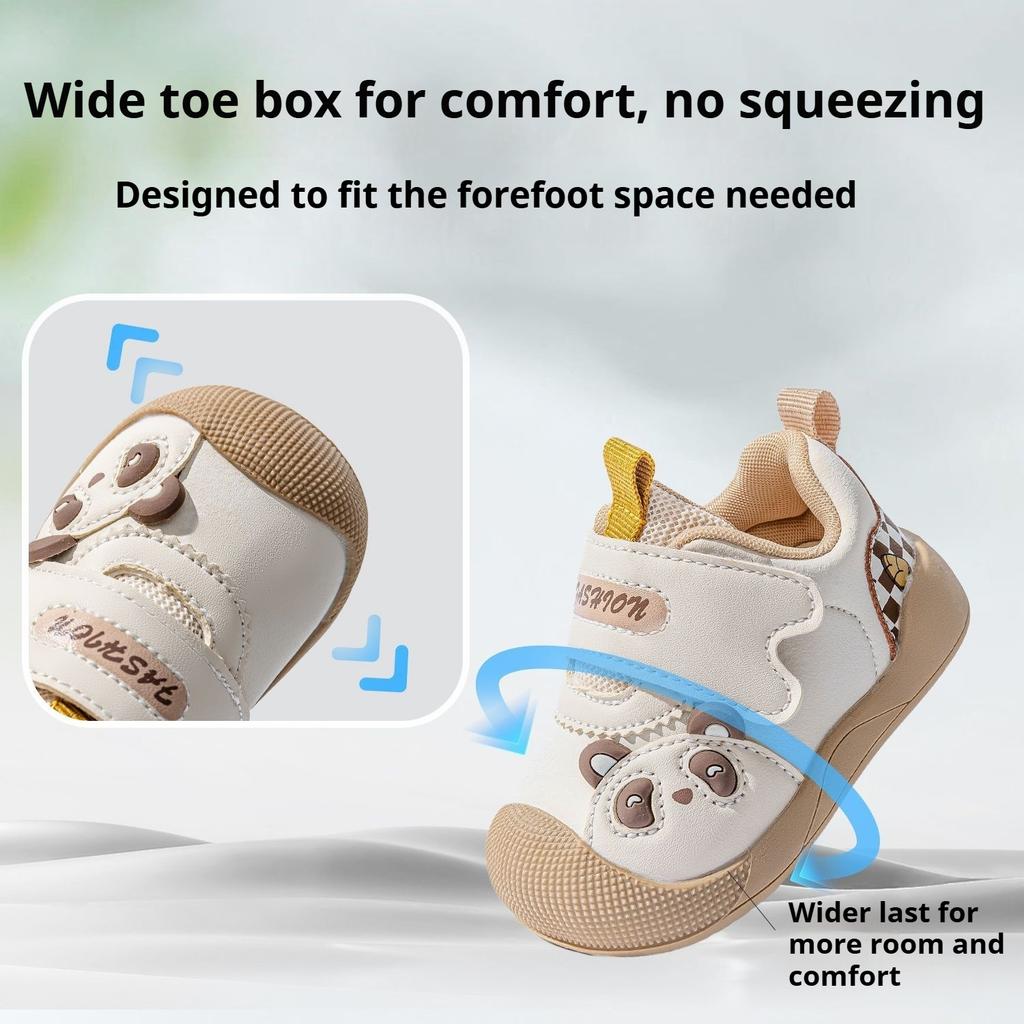 Unisex Toddler Leather Board Shoes Soft Anti-Slip Single Walking Sneakers for Baby Boys Girls