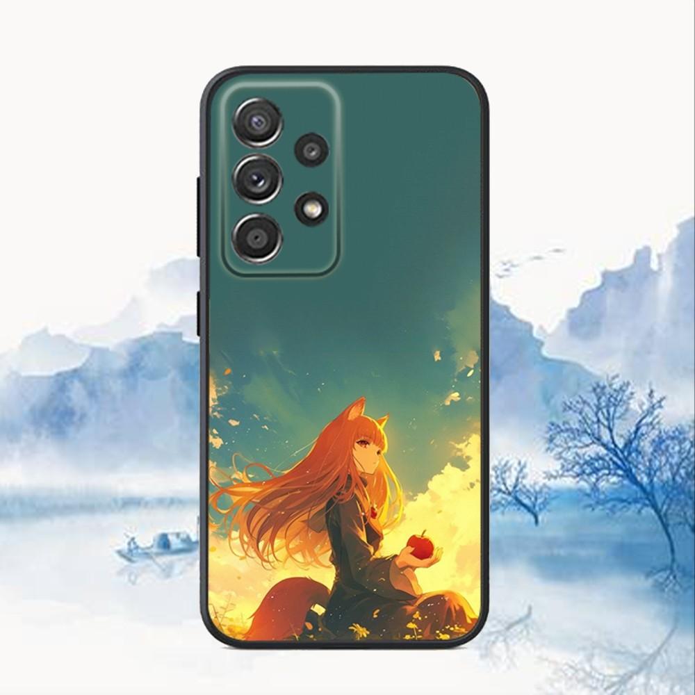 Anime S-Spice und Wolf Handyhülle Für Samsung S25,S24,S21,S22,S23,S30,Ultra,S20,Plus,Fe,Lite,Note,10,9,5G Schwarze Abdeckung