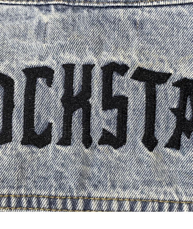 Men's American Retro Embroidered Washed Denim Jacket - Trendy, Loose Fit, Casual Spring/Autumn Outerwear