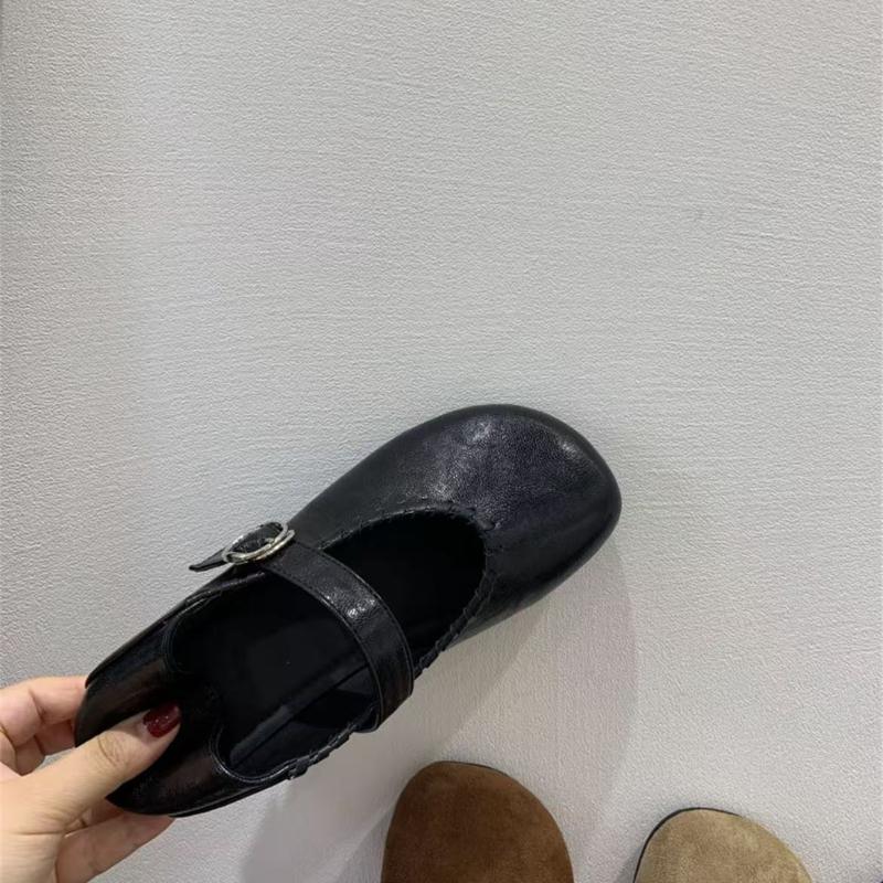 Fashion 2025 Spring New Women Ballet Flats Summer Shallow Mouth Loafers Shoe Luxury Ladies Round Toe Buckle Dress Shoes Zapatos De Mujer