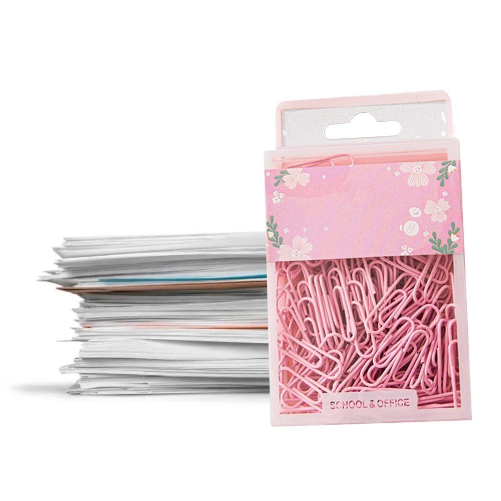 70 Pcs Pink/ Purple/ Green Paper Clips 50mm Length Portable Paper Clips Office Paper Clips Papers