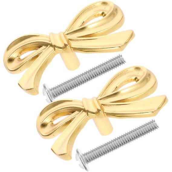 DOITOOL Decorative Bow Knobs for Dresser, Bow Shape Cabinet Knobs for Home Bedroom Kitchen Cabinets, Pack of 6