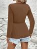 European & American 2025 Autumn/Winter Women's Solid Color Long Sleeve V-Neck T-Shirt