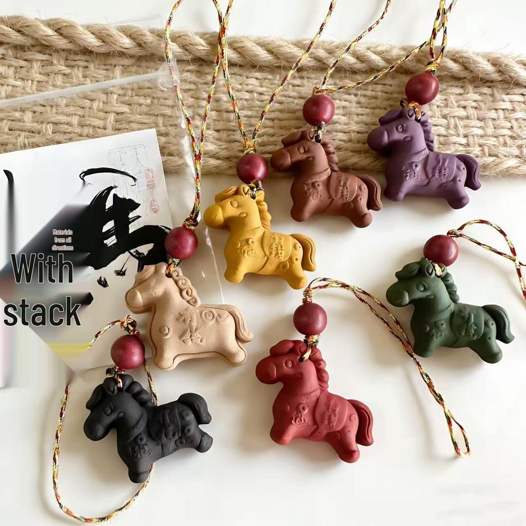 Ancient Wealth Perfumed Bead Pendant: Chinese-Style Buddhist Tassel Keychain Charm