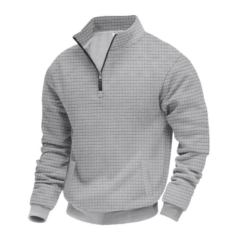 Men S Half Zip Stand Collar Pullover Sweatshirt Casual Loose Fit Autumn Large Size