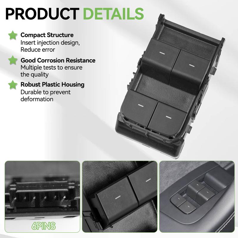 Car Window Regulator Switch Matte Black Driving Lift Switch 1081037-02-G 1081037-02-F For Tesla For Tesla Model 3 Y -2024