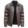 Leather jacket men's new leather jacket men's spring and autumn lapel jacket windproof waterproof casual top American tide