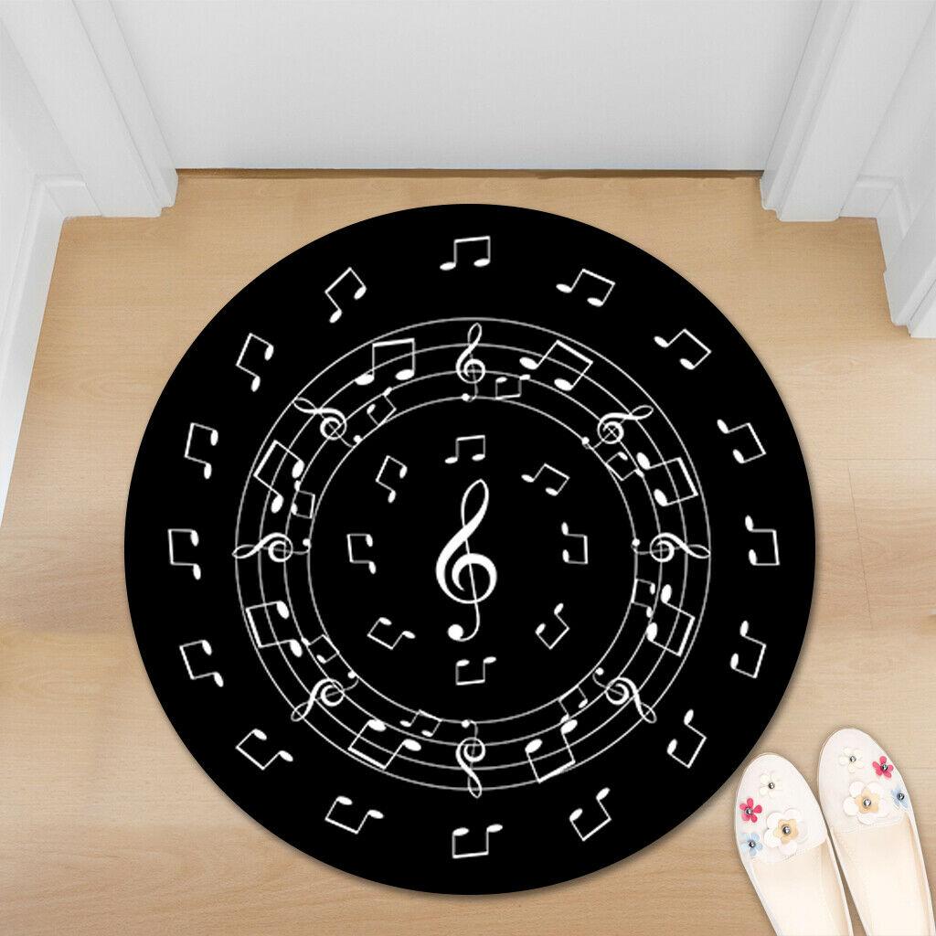 Guitar Music Non-slip Round Soft Area Rug Floor Carpet Door Mat Home Decor