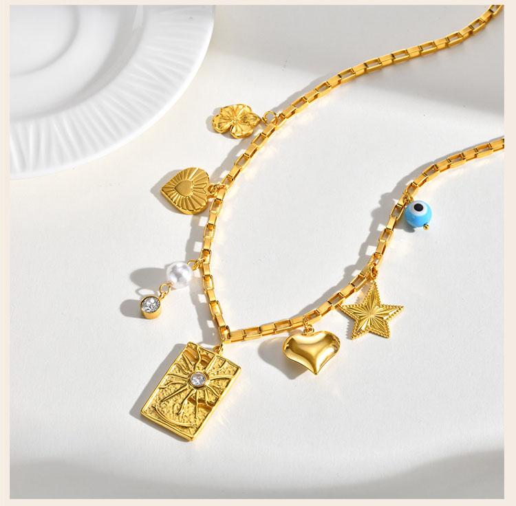 Stainless Steel Flower Bee, Butterfly Heart-shaped Charms Pendant Bracelet, Handmade Waterproof New Wrist Chain Jewelry