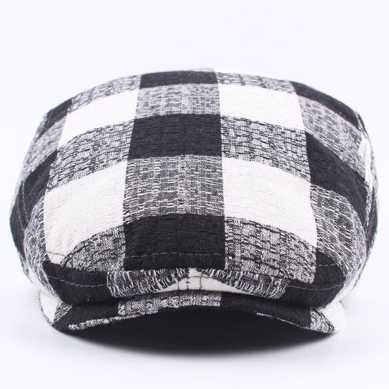 Men'S Autumn Thin Plaid Coarse Cloth Beret Outdoor Sunscreen Sun Hat Women'S Trend Forward Hat