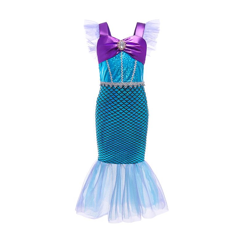 2021 Summer Mermaid Spaghetti Strap Princess Dress for Halloween Performance