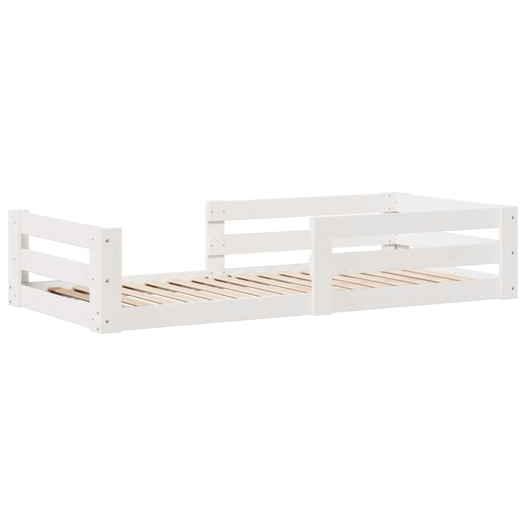 Vidaxl Bed Frame Without Mattress, White, 90X200 Cm, Solid Pine Wood