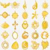5pcs Sun Heart Cloud Blank Bases DIY Cabochon Accessories Stainless Steel Pendants For Jewelry Making Supplies Necklace Material
