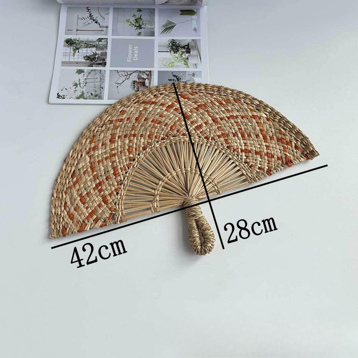 2025 Новый Вьетнамский Плетеный из Травы Веер из Водорослей Цветной Настенный Декоративный Веер Ручной Работы Качающийся Веер ПУ Веера