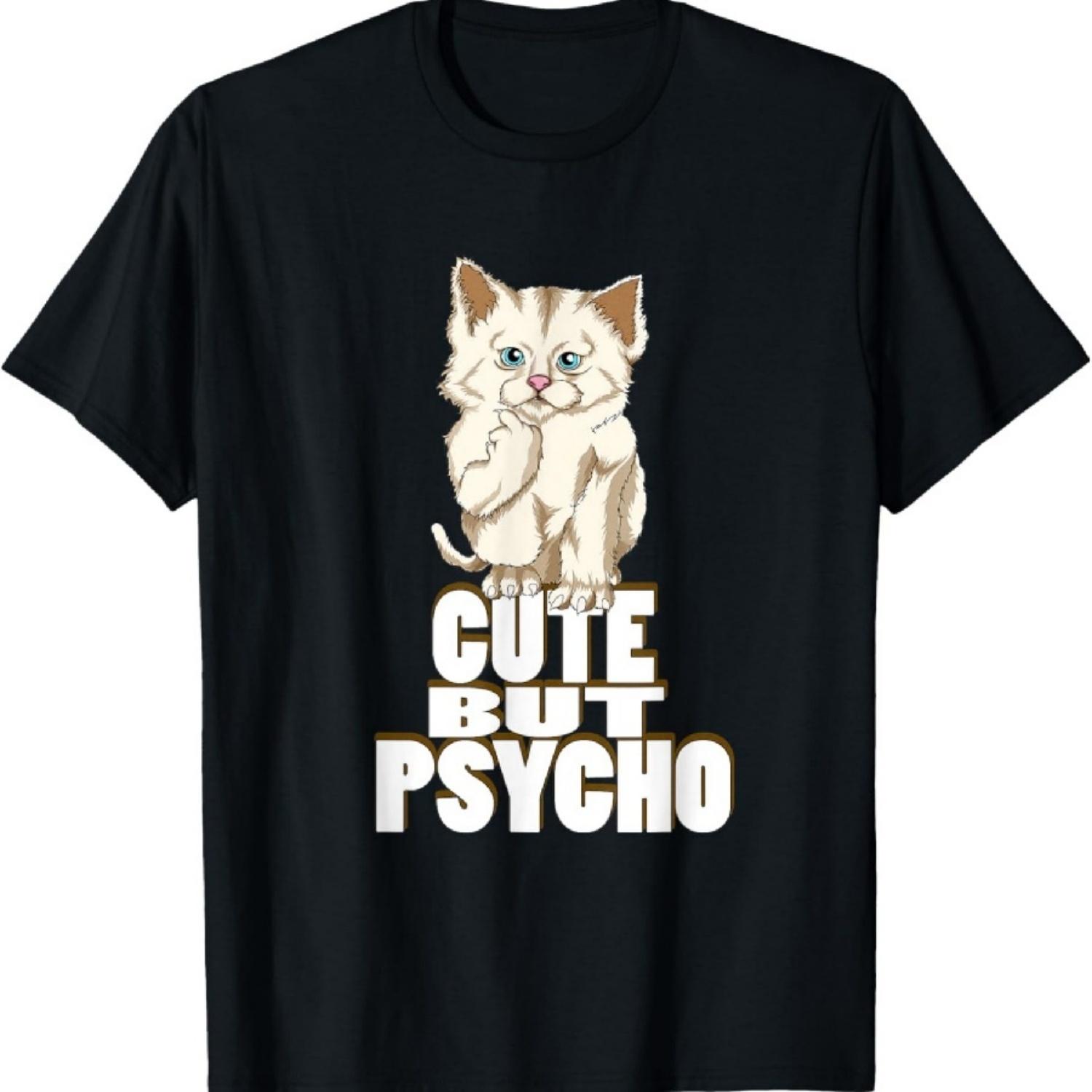 

Cat Owners Party Cute But Psycho Teenager Age Cat T-Shirt XXXXXL чорний