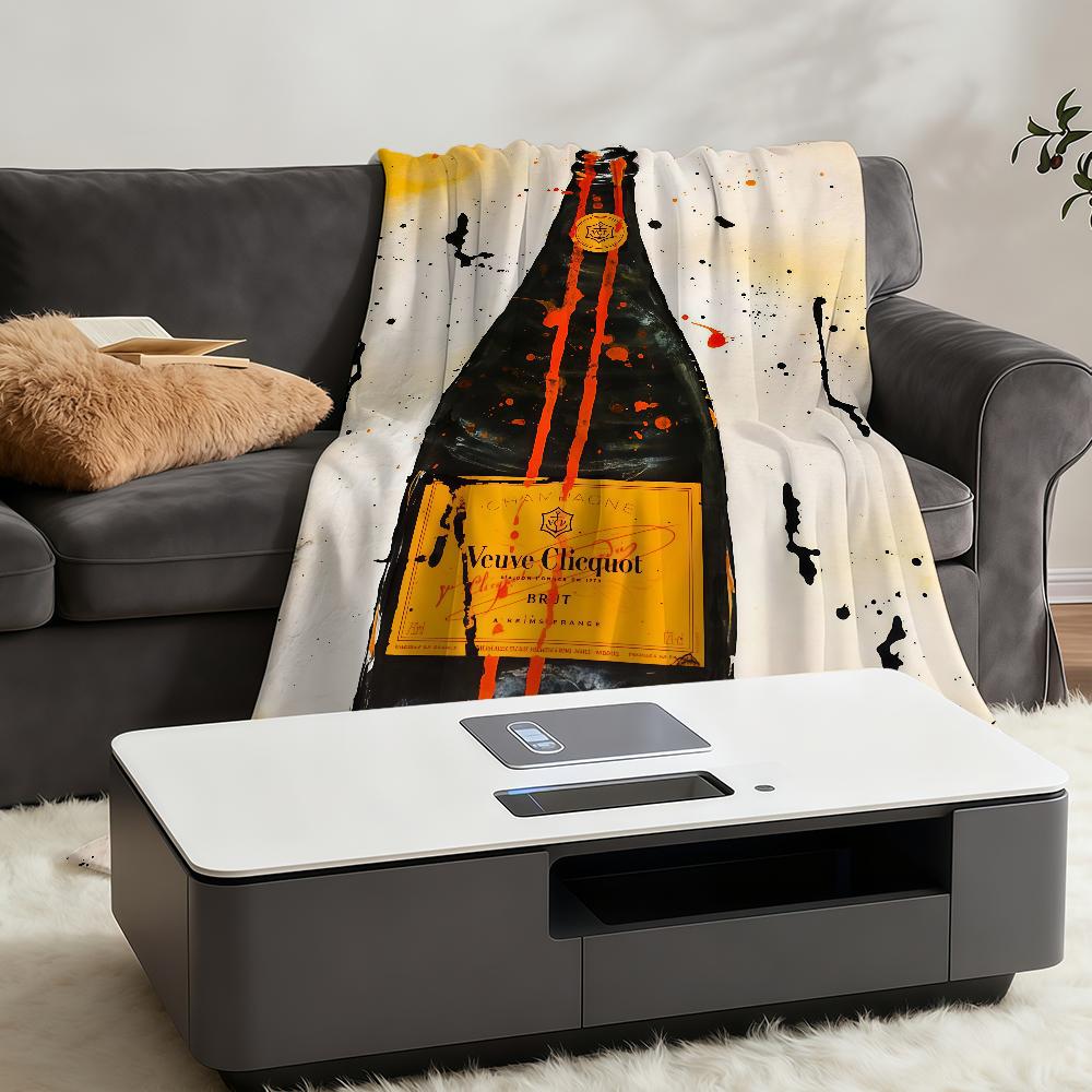 Blanket Throw Super C-ClicquotS-ES Cosy Plush V-VeuveS-ES Living Room Logo Sofa Couch Childish Birthday Gifts