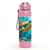 1 PZ Tartaruga Marina Corallo Scena Oceanica Stampa 750ml Colore Plastica Borraccia Sportiva Anti-perdita Tappo con Cannuccia a Flip Adatta per Sport Ufficio Uso Domestico