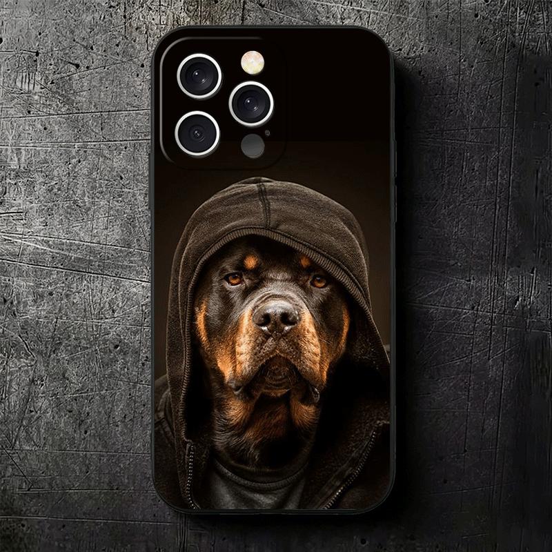 Rottweiler Dog Soft Phone Case for iPhone 16 16E 17 Air 15 Pro Max 14 Plus 13 Mini 11 12 7 Black Cover Back Shell