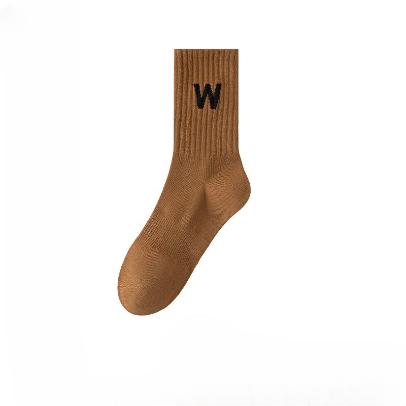 Female Autumn and Winter Warm Sweat Absorbing Breathable Boneless Letter Sports Tube Socks