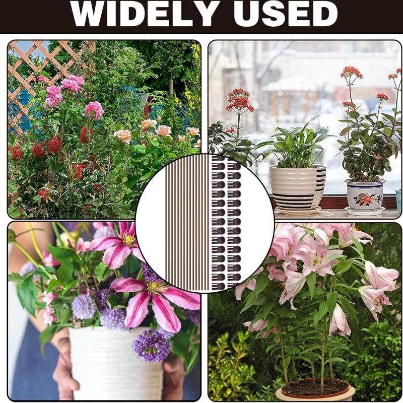 15Pcs 40cm Plant Support Stakes with 30Pcs Clips Orchid Bendable Plant Sticks