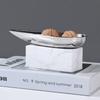 Marble Base Decorative Tray, Conical Stainless Steel Tray, Metal Trays, Home Living Room Coffee Table Desktop Storage Tray