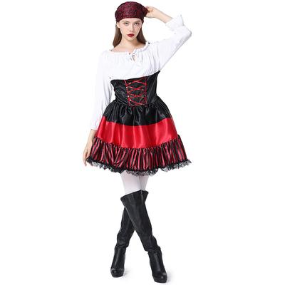 Dámský kostým Mořští průzkumníci Somálský pirátský kapitán Šaty a pokrývka hlavy Sada Kostýmy na Halloween Cosplay Oblečení pro hraní rolí