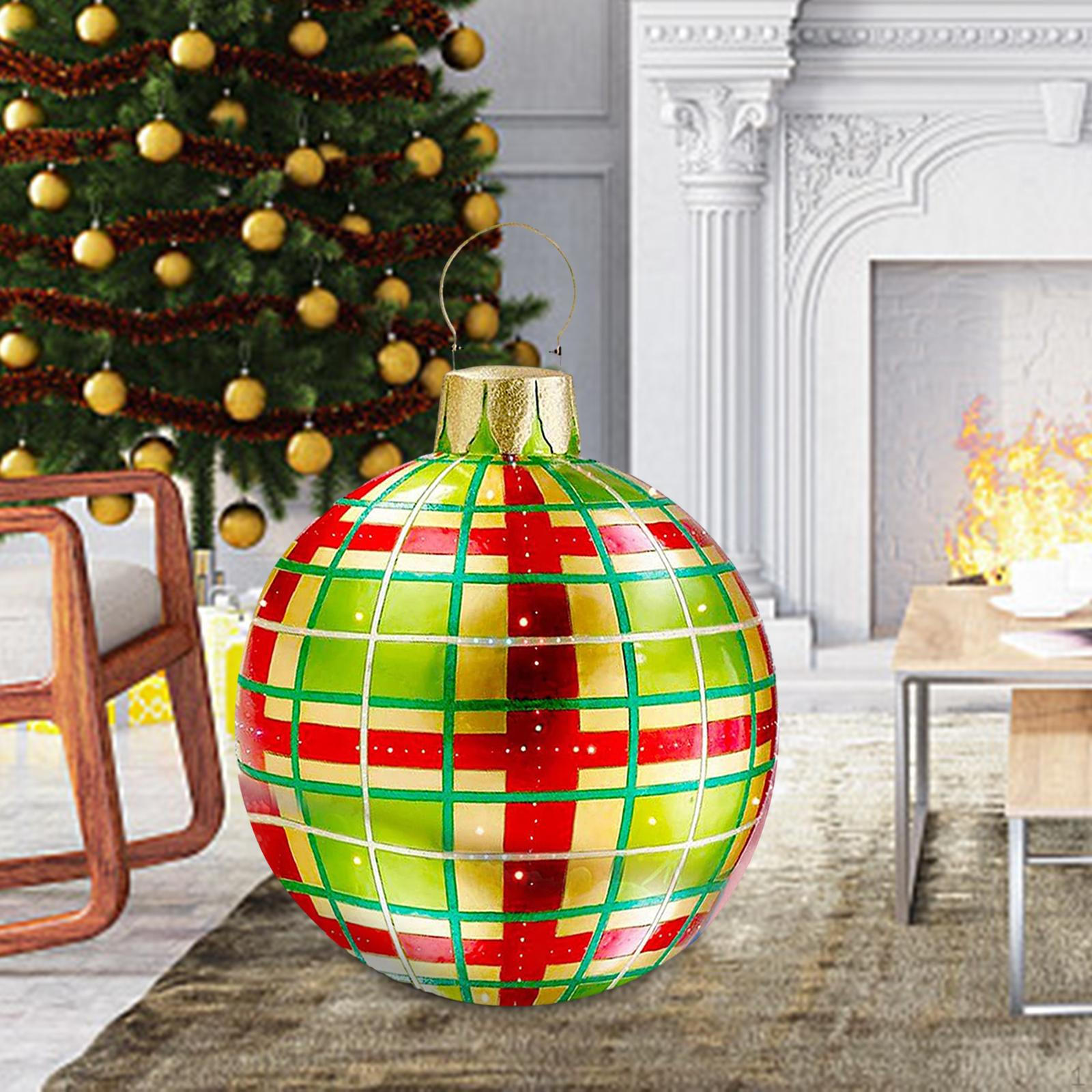 

Рождественский надувной шар для наружного украшения 50 см. Шар-украшение Red Green Grid