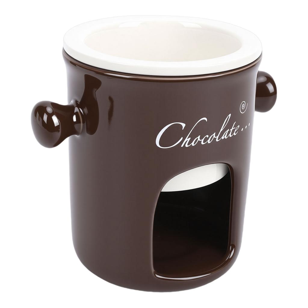 Chocolate Melting Cup Multifunctional Stylish Ceramic Fondue Mug with Fork for Ice Cream Cheese