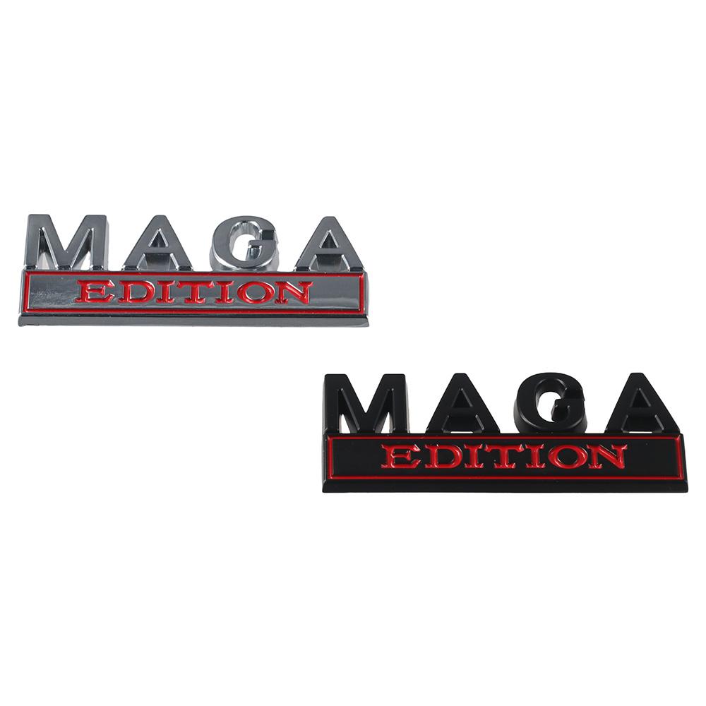 

2 шт. цинковый сплав MAGA Edition эмблема автомобиля черный, серебристый 8,5x3,5 см 3D буква значок на крыло наклейка на багажник армия зеленый