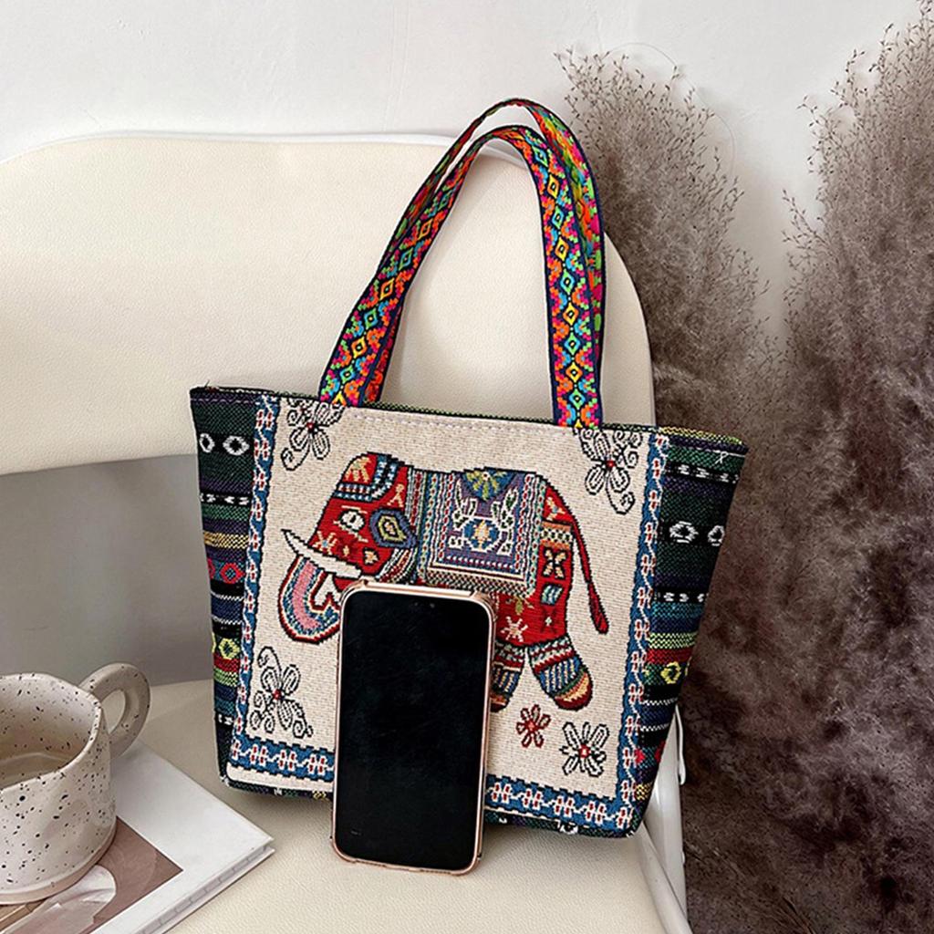 Embroidered Women Tote Bag Travel Daily Bags Shopping Shoulder for Dating Outdoor