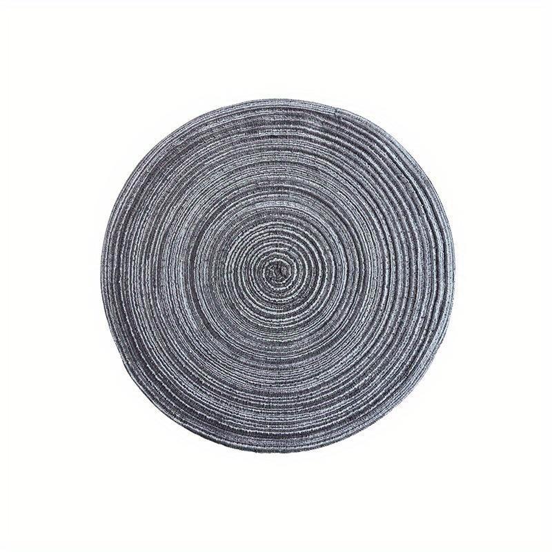 Nordic Style Cotton Yarn Dinner Placemat Round Ramie Woven Cup Mat Heat Insulation Plate Mat Anti-scald Non-Slip Coaster Cup Mat