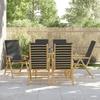 VidaXL Set of 6 Folding Reclining Garden Chairs with Cushions, Seats with Armrests, Armchairs with Backrest of 3208930