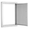 BBQ Access Door, 407x559 Mm Single Outdoor Kitchen Door, Stainless Steel Flush Mount Door, Wall Vertical Door with Handle, for BBQ Island, Grilling