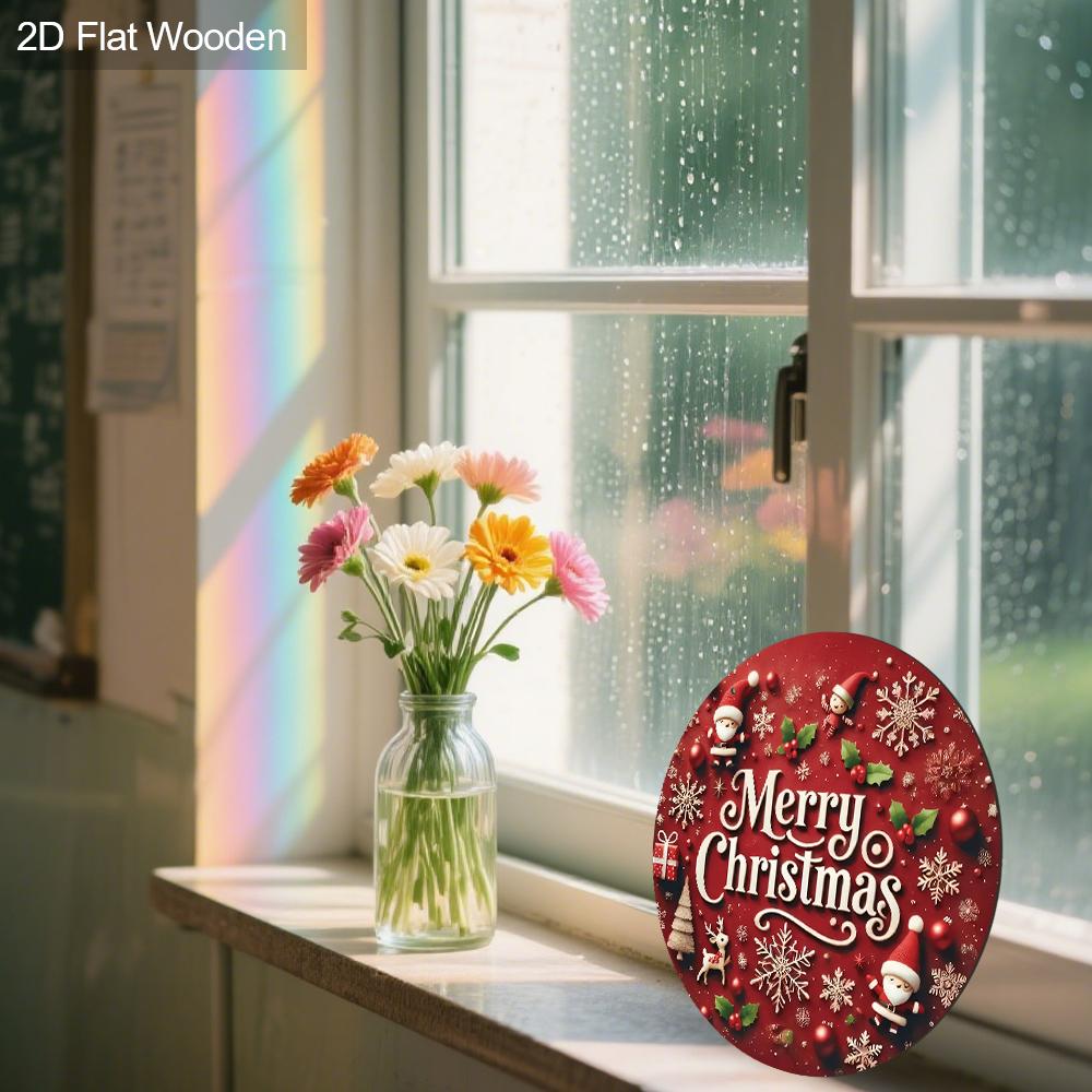 Semn din lemn Merry Christmas - Semn Navidad pentru ușă din față, curte, balcon, decor interior - Cadouri ideale de Crăciun